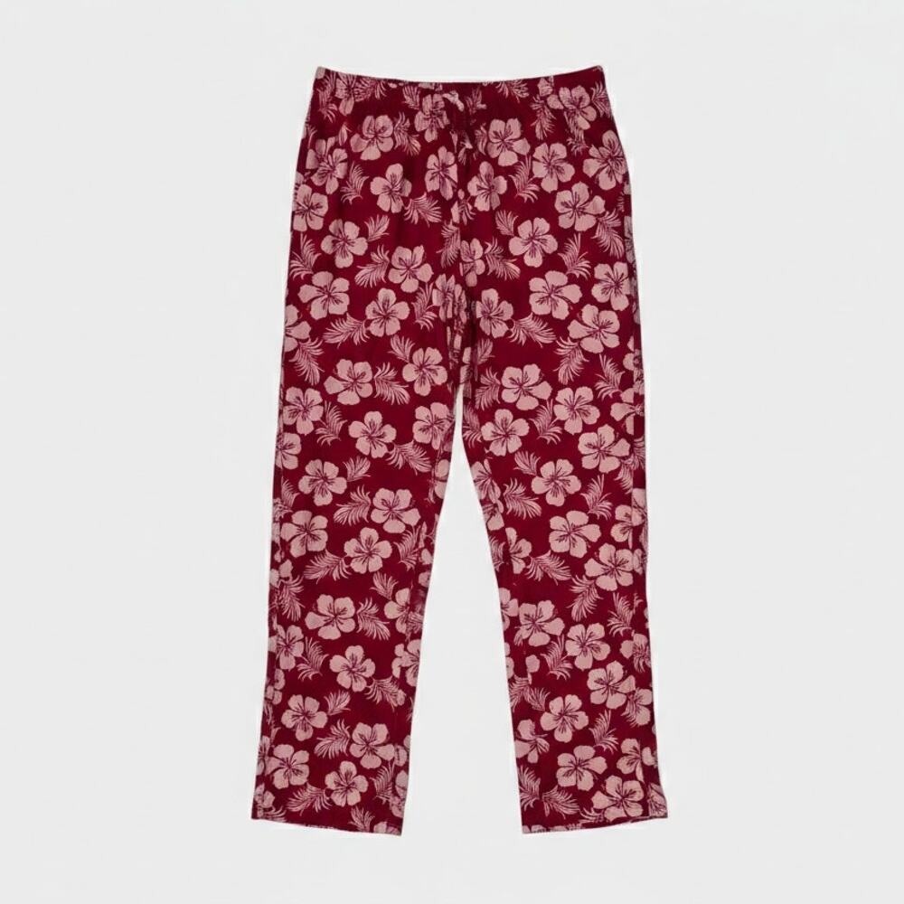 Sonoma Sleepwear Womens Medium Pants Pink Tropical Floral Polyester Spandex